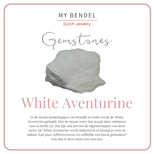 Gouden statement ring - White Aventurine edelsteen