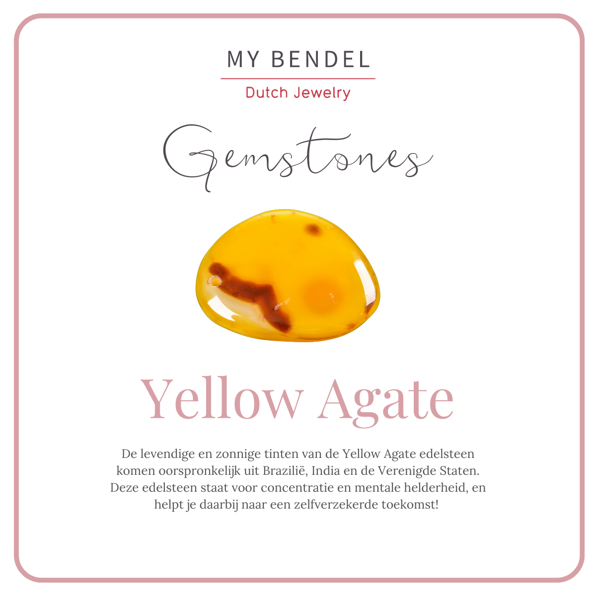 Seal ring silver - genuine Yellow Agate gemstone - 15 mm
