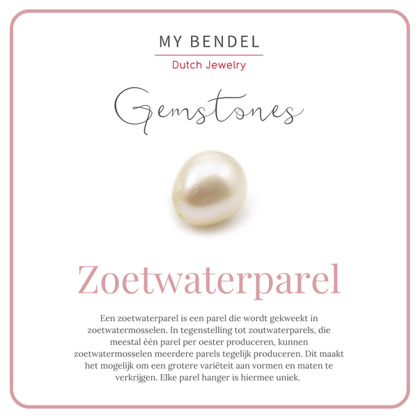 Gouden ketting met ronde witte parel balletje