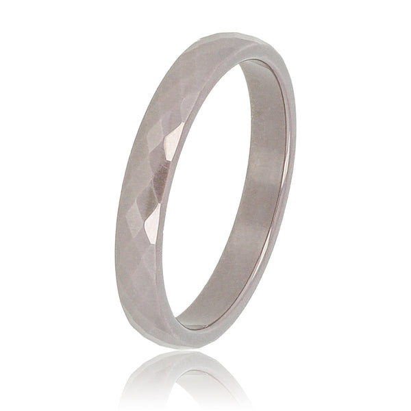 Keramieken ring 3mm - facet geslepen - grijs - hypoallergeen