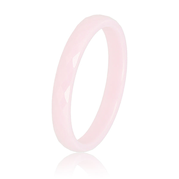 Keramieken ring roze 3mm - facet geslepen - hypoallergeen