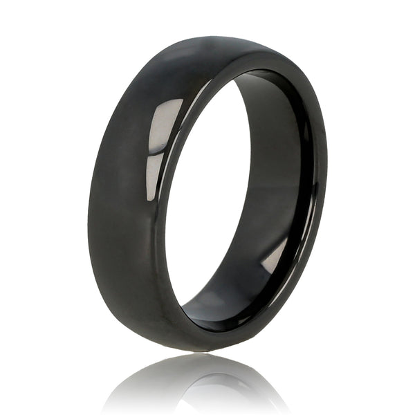 Onbreekbare keramieken ring - zwart - 6 mm - hypoallergeen