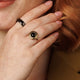 Vintage gold ring - Onyx stone - Hypoallergenic jewelry