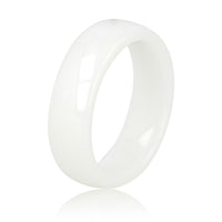 Unbreakable ceramic ring - white - 6 mm - hypoallergenic