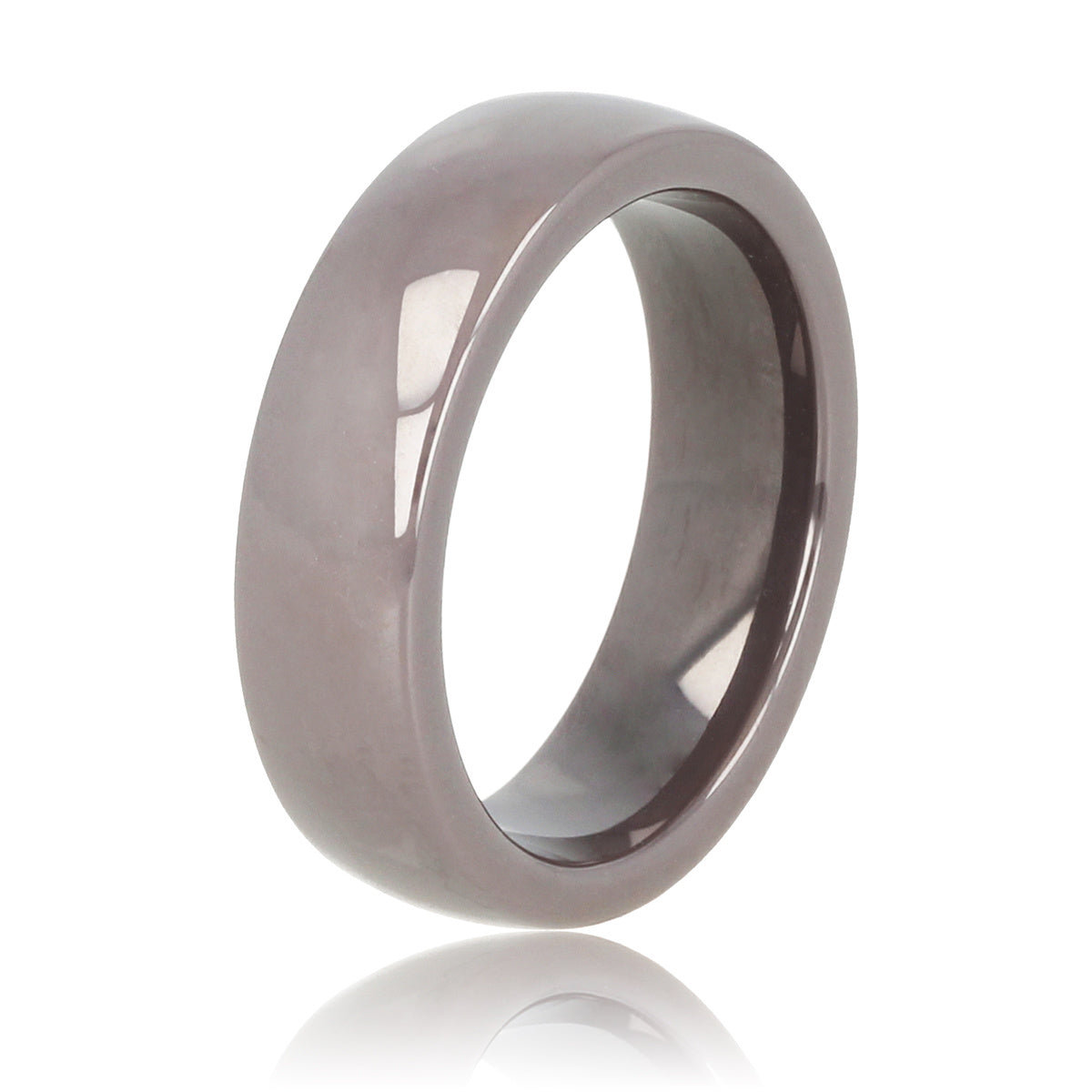 Unbreakable ceramic ring - gray/taupe - 6 mm wide