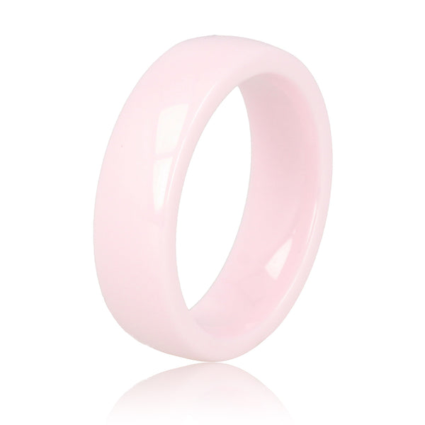 Roze keramieken ring - 6 mm - hypoallergeen en duurzaam