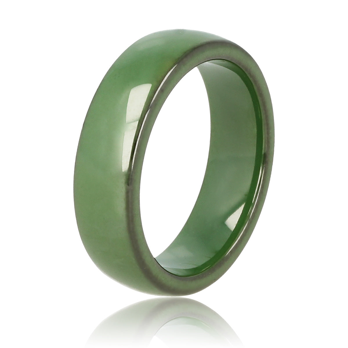 Groene  keramieken ring - onbreekbaar - 6 mm breed