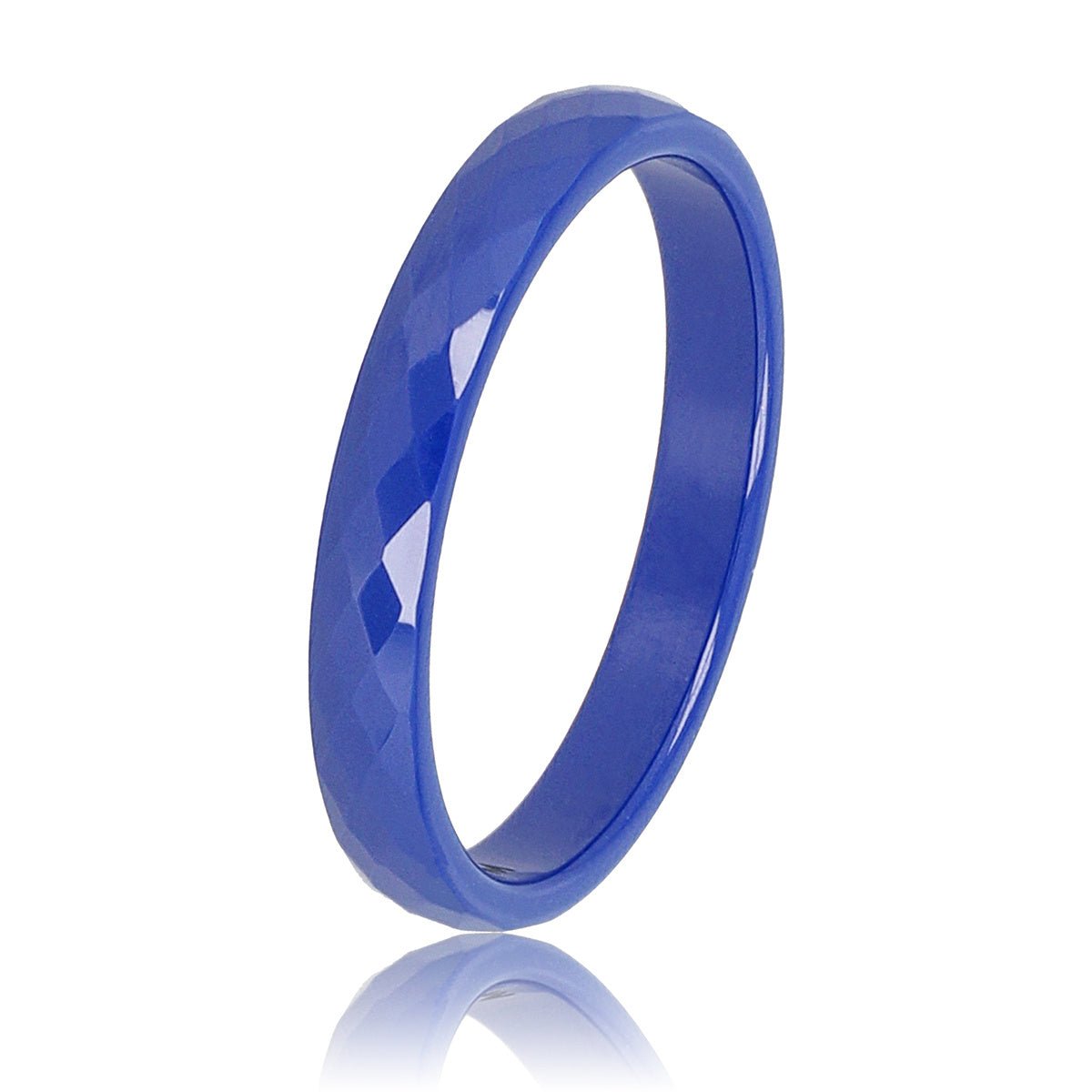 Keramieken ring - facet geslepen - kobalt blauw - 3mm - My Bendel