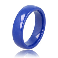 Unbreakable ceramic ring - cobalt blue - 6 mm wide