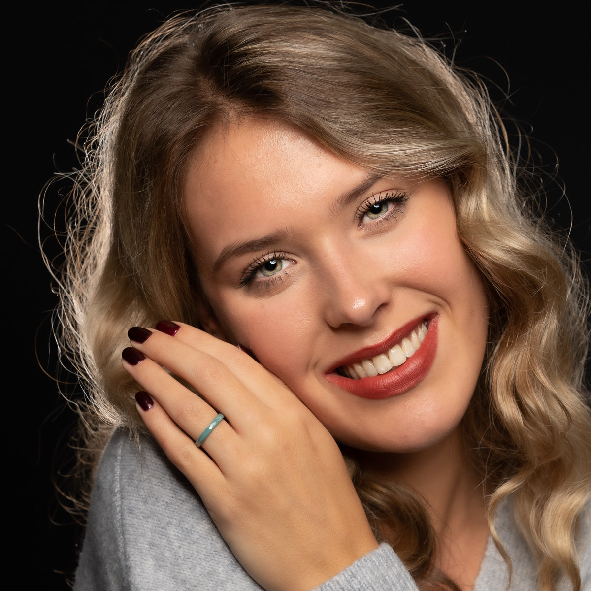 Keramieken ring 3mm - facet geslepen - zacht groen
