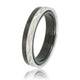 Duo-ring zwart keramiek - zilver kruis motief - dames