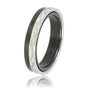 Duo-ring zwart keramiek - zilver kruis motief - dames