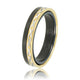Duo-ring zwart keramiek - goud kruis motief