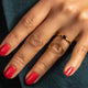 Gold extension ring - black bead - hypoallergenic