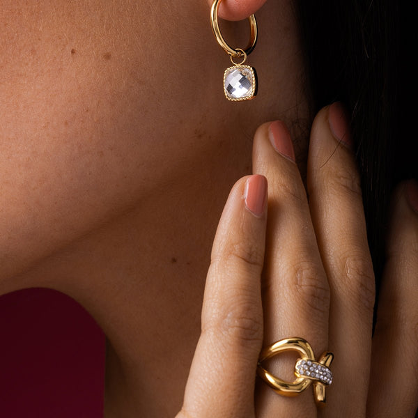 My Bendel gouden ring stainless steel – elegante ring met zirkonia - My Bendel