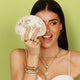 Golden Box Necklace with Amazonite Shell - Summer Necklace