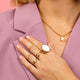 Gouden ring - witte parel - vintage rand