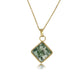 Gouden Ketting met Green Spotted Jade Hanger
