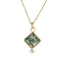 Gouden Ketting met Green Spotted Jade Hanger