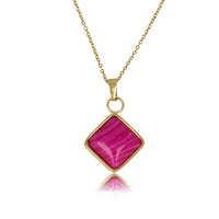 Gold Chain with Rose Stripe Agate Pendant