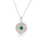 Zilveren Ketting Zonnetje met Green Agate Edelsteen