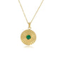 Gouden Ketting met Green Agate Zonnetjes Hanger