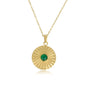 Gouden Ketting met Green Agate Zonnetjes Hanger