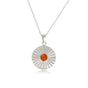 Zilveren Carnelian Zonnetjes Ketting - Fijne Schakelketting