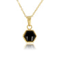 Gouden ketting met Onyx zeshoek hanger edelsteen