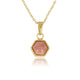 Goldene Kette mit Rhodonit sechseckigem Anhänger