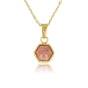 Gouden ketting met Rhodonite zeshoek hanger