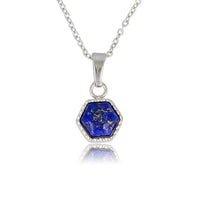 Zilveren Ketting met Lapis Lazuli Zeshoek Hanger