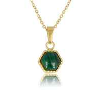 Goldene Kette mit Malachit sechseckigem Anhänger