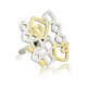 Einzigartiger Damenring Silber-Gold - schickes Design - Edelstahlbasis