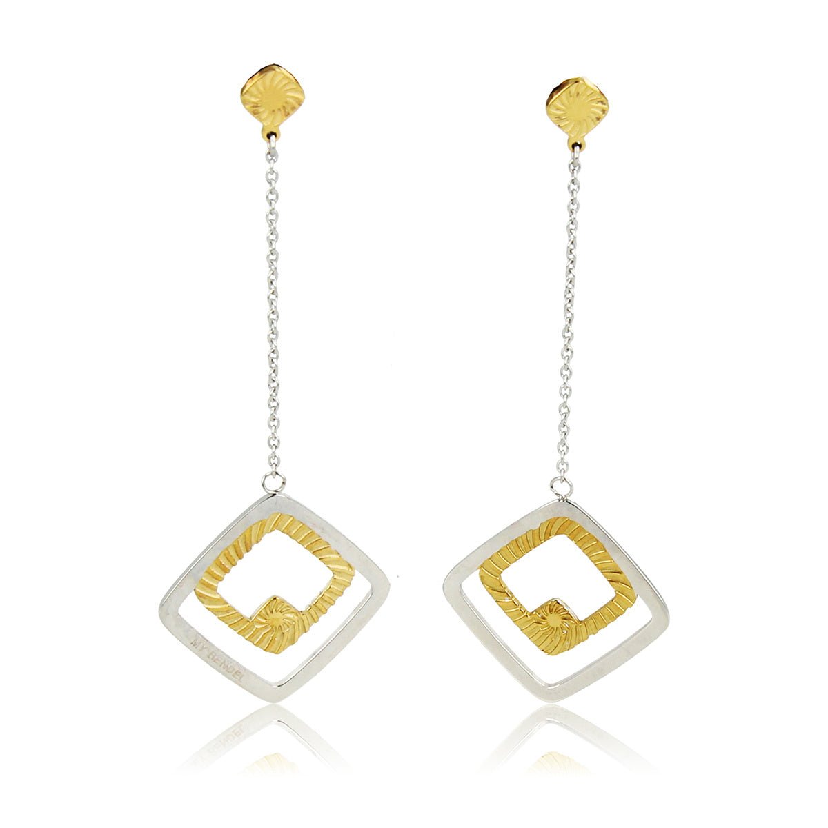 Elegant Bicolor Edelstalen Oorbellen Design - My Bendel
