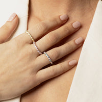 Gouden ring - blauw en lila epoxy - 3mm breed - trendy - My Bendel