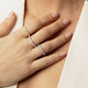 Gold ring - blue and lilac epoxy - 3mm wide - trendy