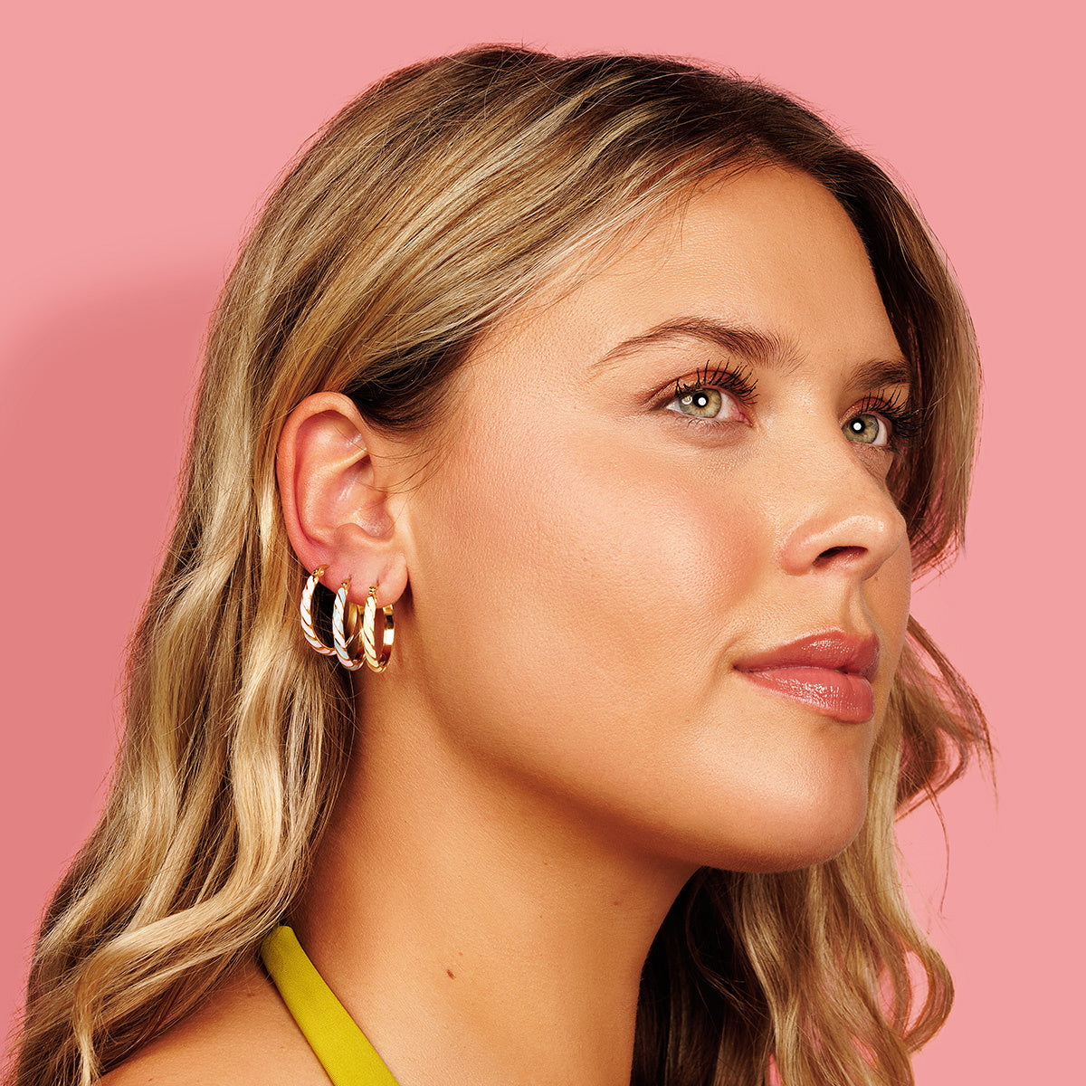Epoxy Elegance: Blue & Lilac Gold Earrings