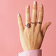 Gold ring - purple glass stone - vintage look