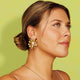 Radiant Golden Flower Earring with Pearl