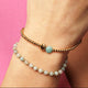 Amazonite Schelp Armband met Gouden Kralen