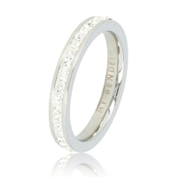 Zilveren ring met zirkonia - 3 mm breed - hypoallergeen