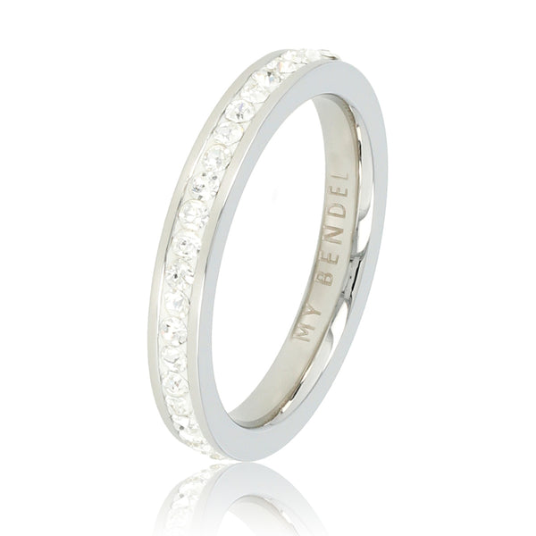 Zilveren ring met zirkonia - 3 mm breed - hypoallergeen