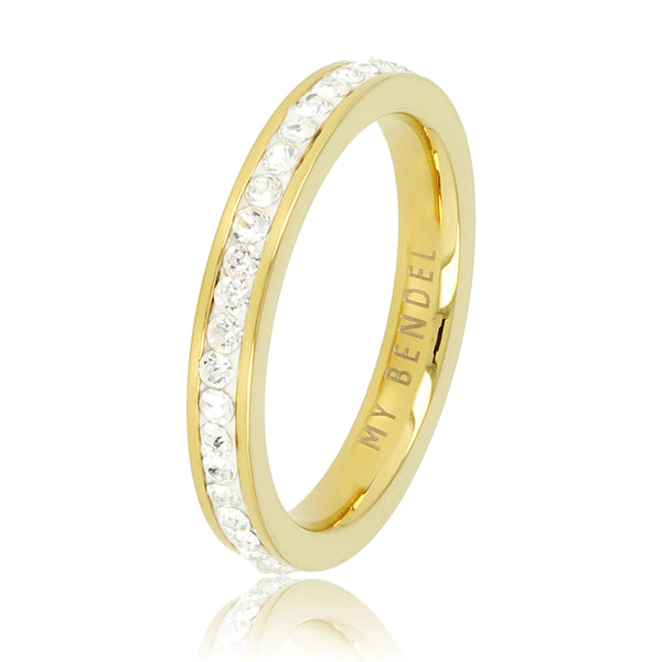 Gouden ring met zirkonia - 3 mm breed - hypoallergeen