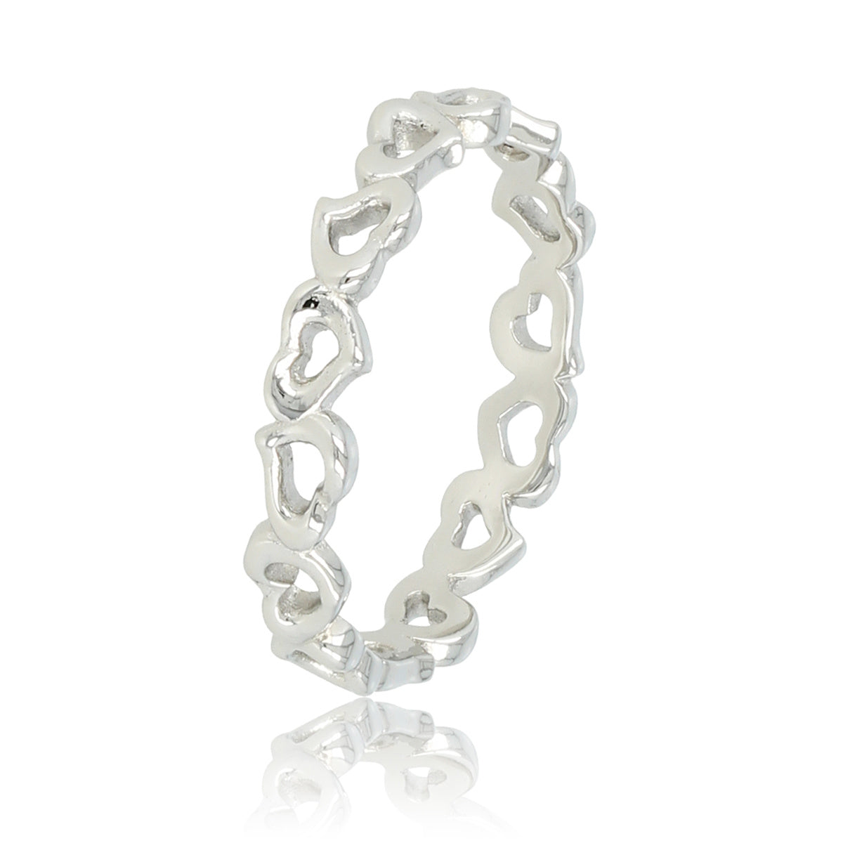 Zilveren ring met hartjespatroon - 3,5 mm Stainless steel