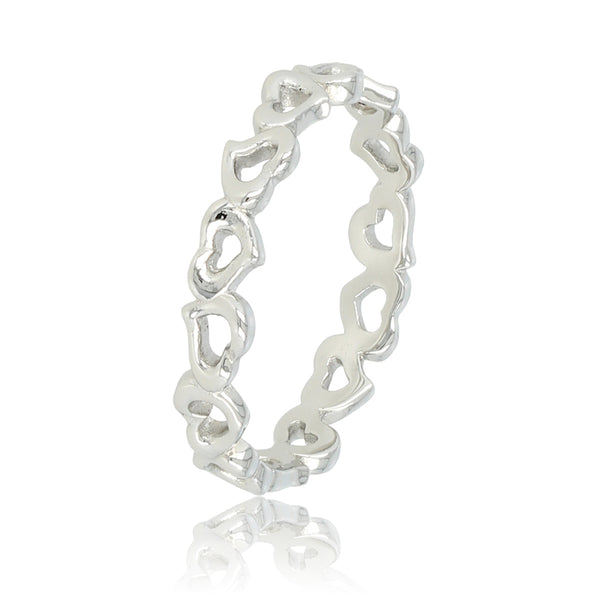 Zilveren ring met hartjespatroon - 3,5 mm Stainless steel