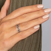 Zilveren ring met hartjespatroon - 3,5 mm Stainless steel - My Bendel
