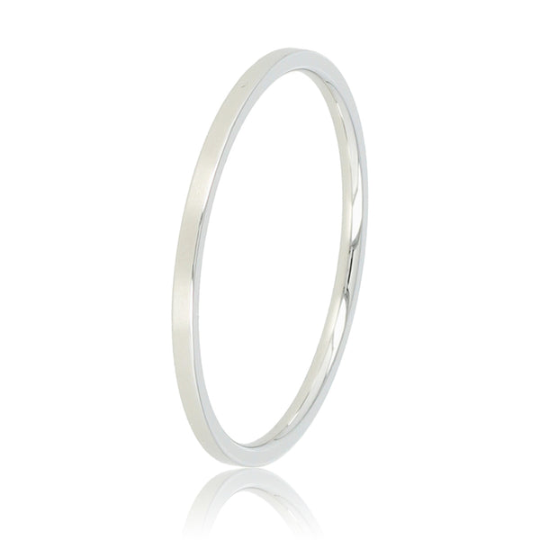 Fijne zilveren stapelring 1mm - hypoallergeen Stainless steel