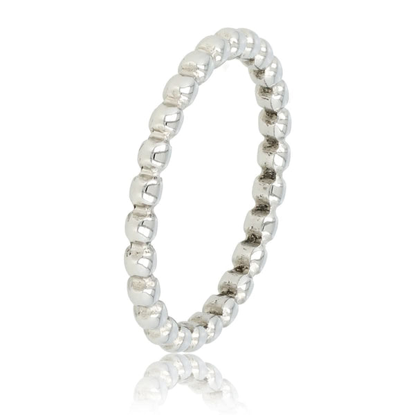Zilverkleurige ring met bolletjes - Stainless steel - hypoallergeen