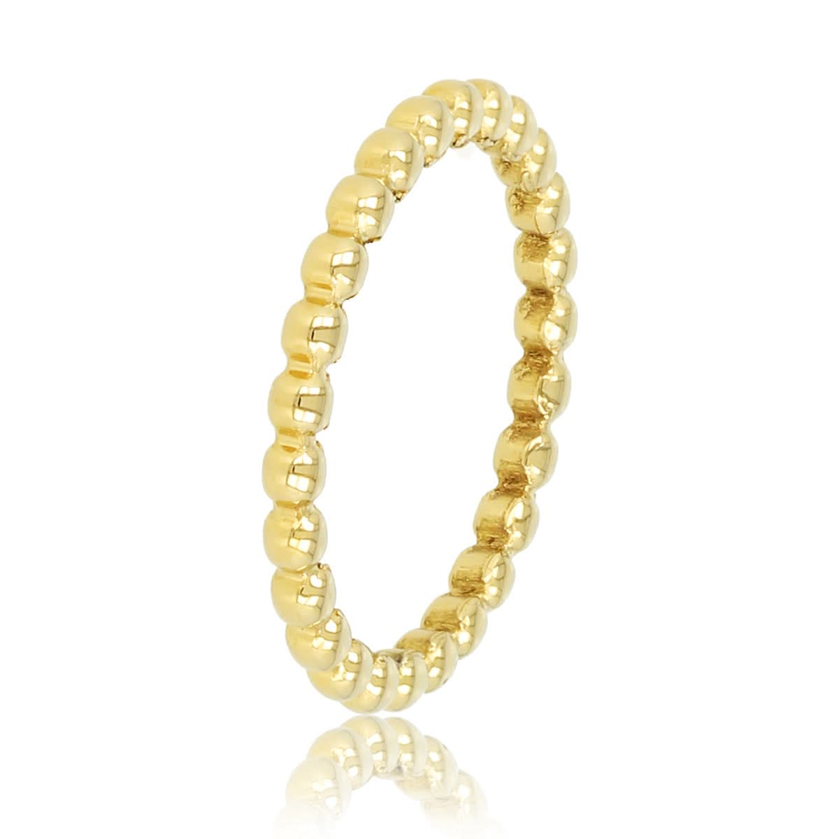 Gouden ring met bolletjes - hypoallergeen Stainless steel